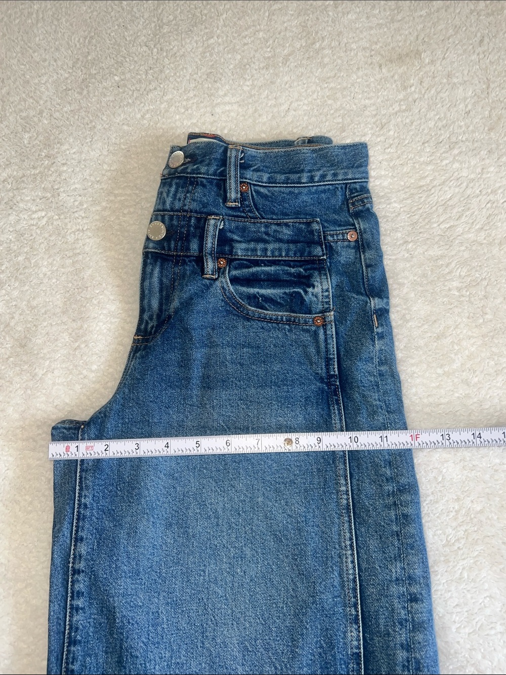 Alice + Olivia Double Waistband Wide Leg Jeans Brooklyn Blue Size 26 - Picture 7 of 12
